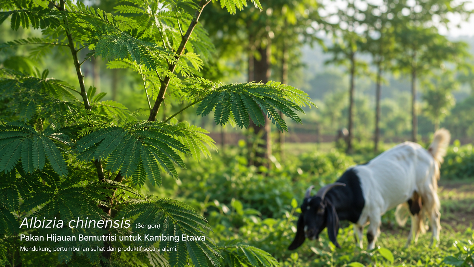lush green Albizia chinensis (sengon)